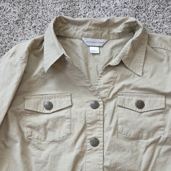 Casual Tan Utility Jacket for Women - Picture 3 of 7